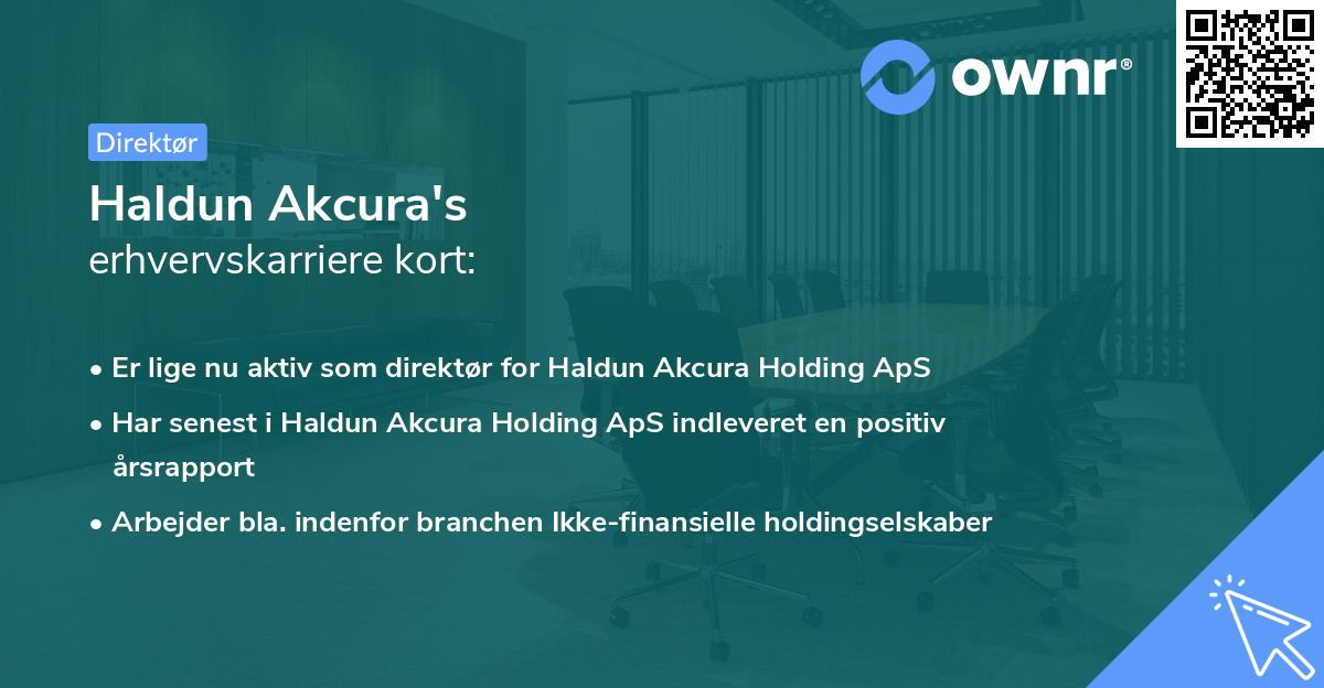 Haldun Akcura's erhvervskarriere kort