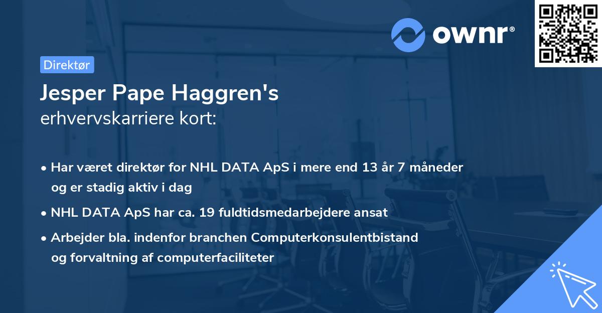 Jesper Pape Haggren's erhvervskarriere kort