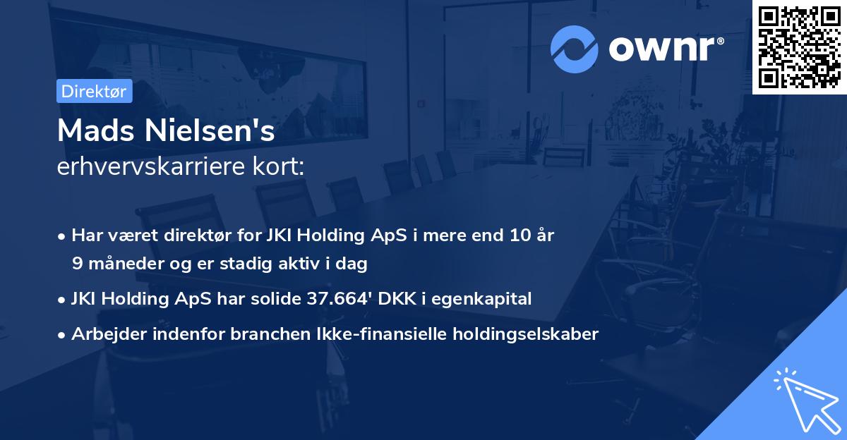 Mads Nielsen's erhvervskarriere kort