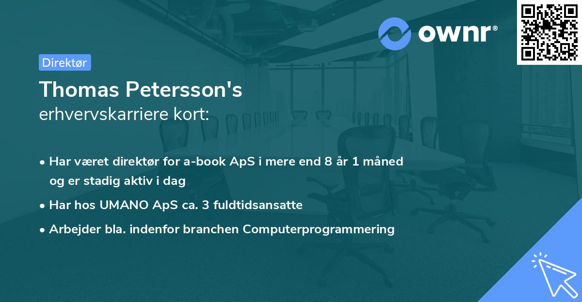Thomas Petersson's erhvervskarriere kort