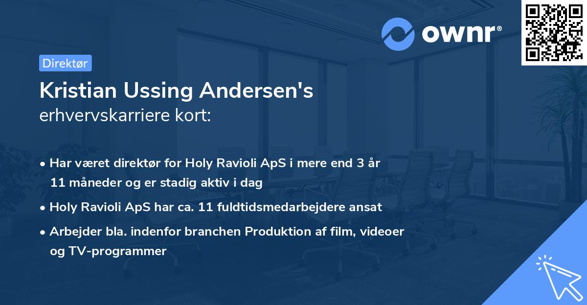 Kristian Ussing Andersen's erhvervskarriere kort