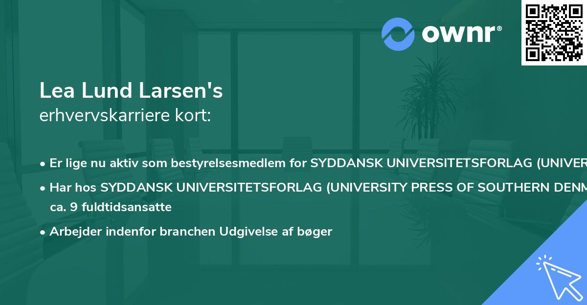 Lea Lund Larsen's erhvervskarriere kort