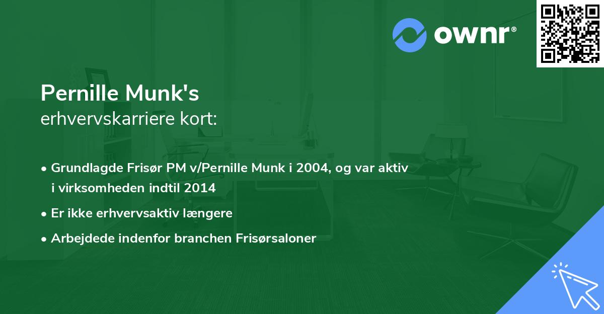 Pernille Munk's erhvervskarriere kort