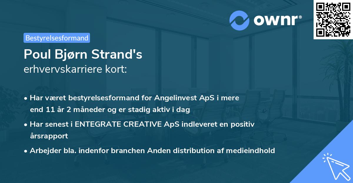 Poul Bjørn Strand's erhvervskarriere kort