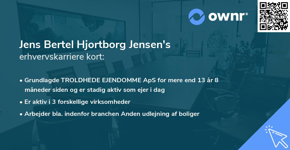 Jens Bertel Hjortborg Jensen's erhvervskarriere kort