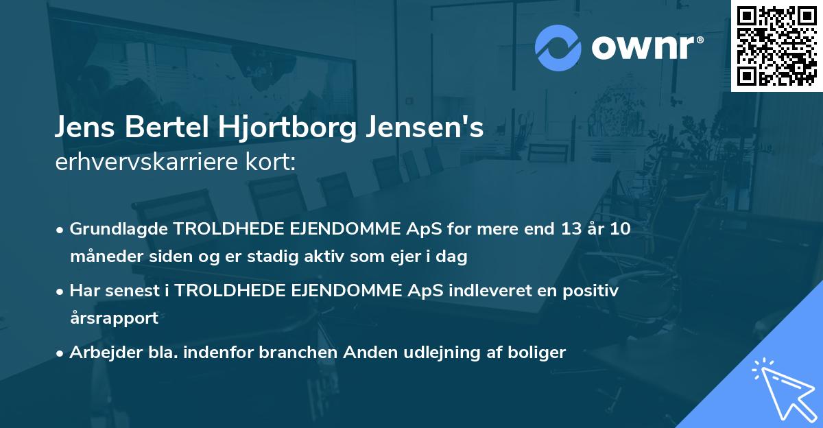 Jens Bertel Hjortborg Jensen's erhvervskarriere kort