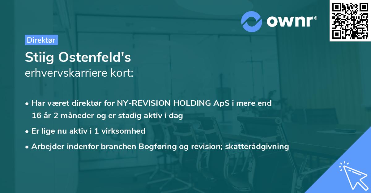 Stiig Ostenfeld's erhvervskarriere kort