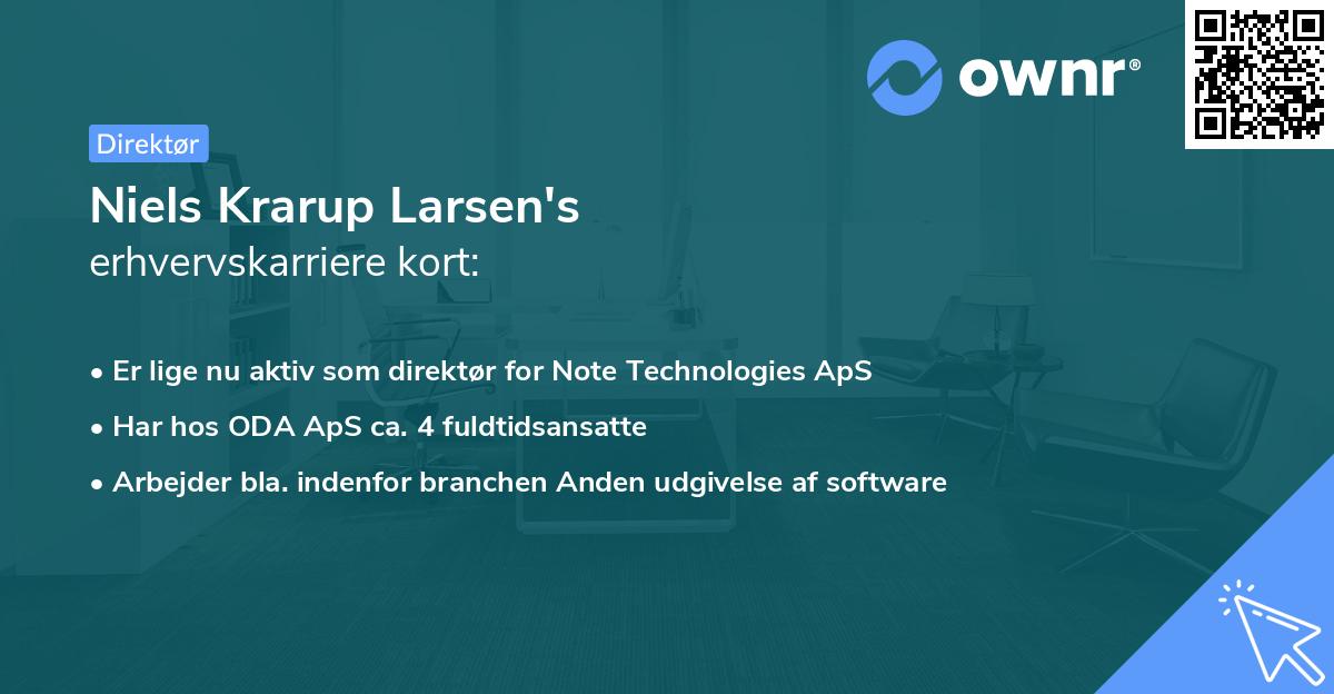 Niels Krarup Larsen's erhvervskarriere kort