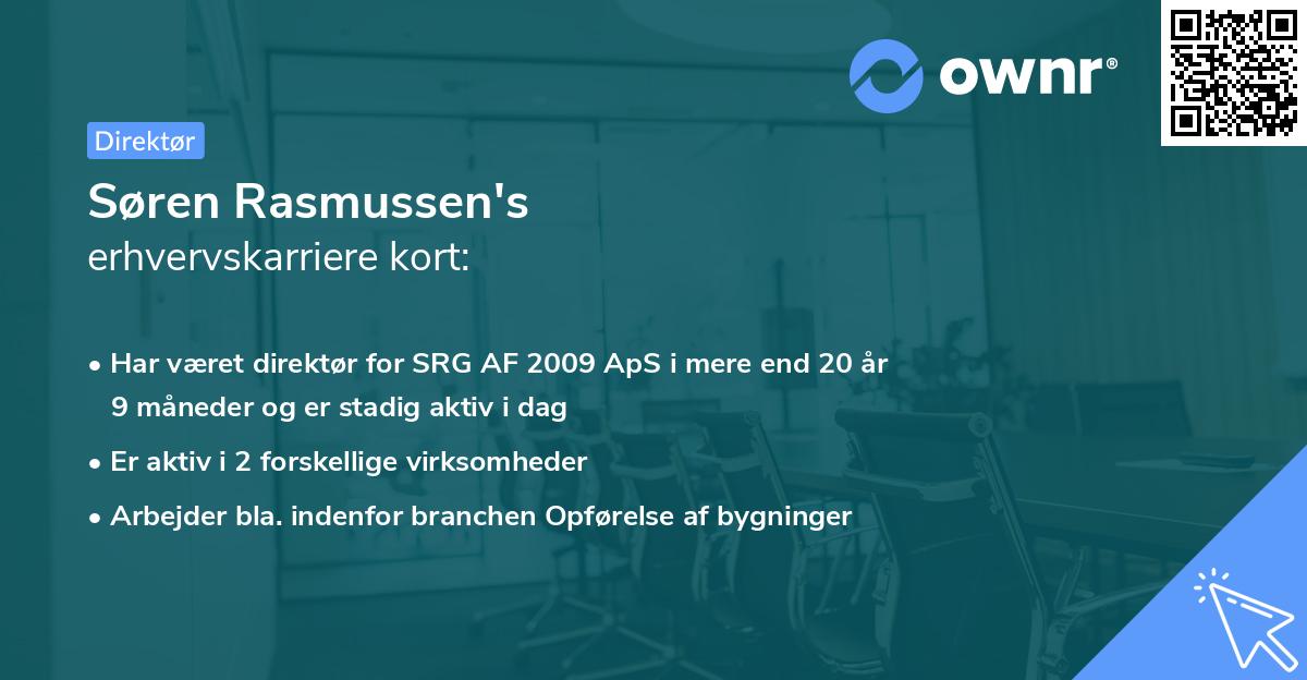 Søren Rasmussen's erhvervskarriere kort