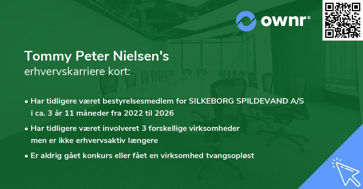 Tommy Peter Nielsen's erhvervskarriere kort
