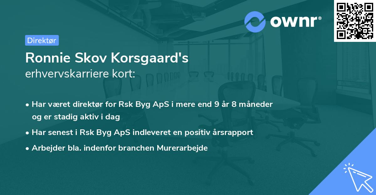 Ronnie Skov Korsgaard's erhvervskarriere kort