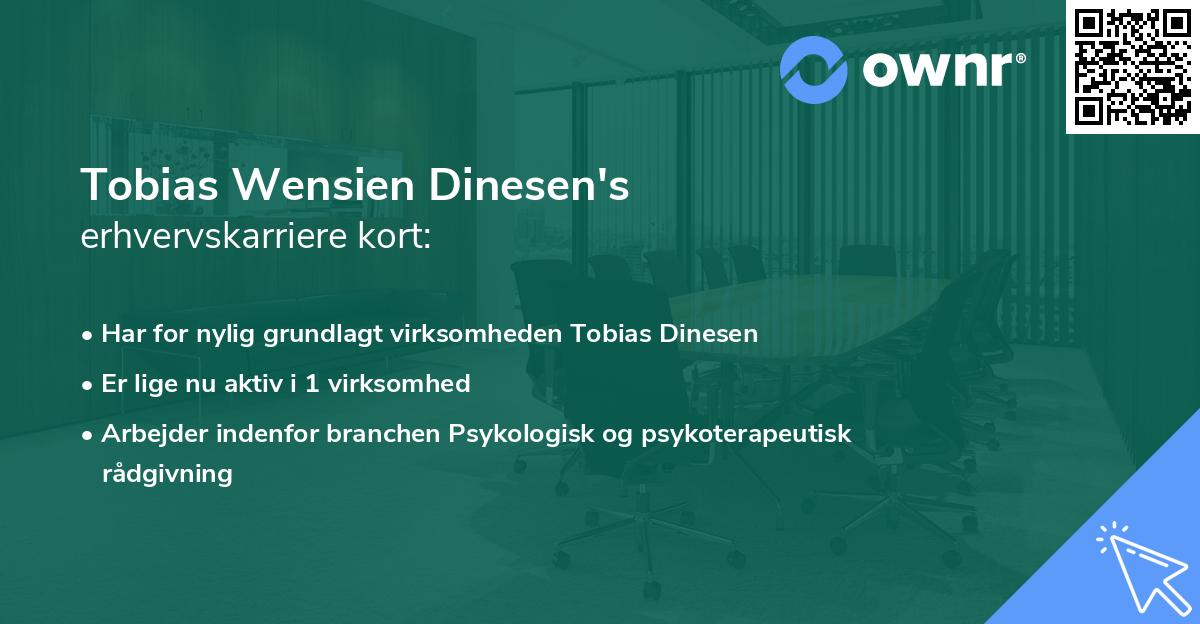 Tobias Wensien Dinesen's erhvervskarriere kort