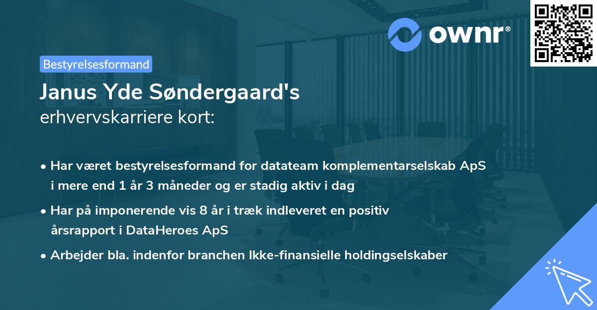 Janus Yde Søndergaard's erhvervskarriere kort