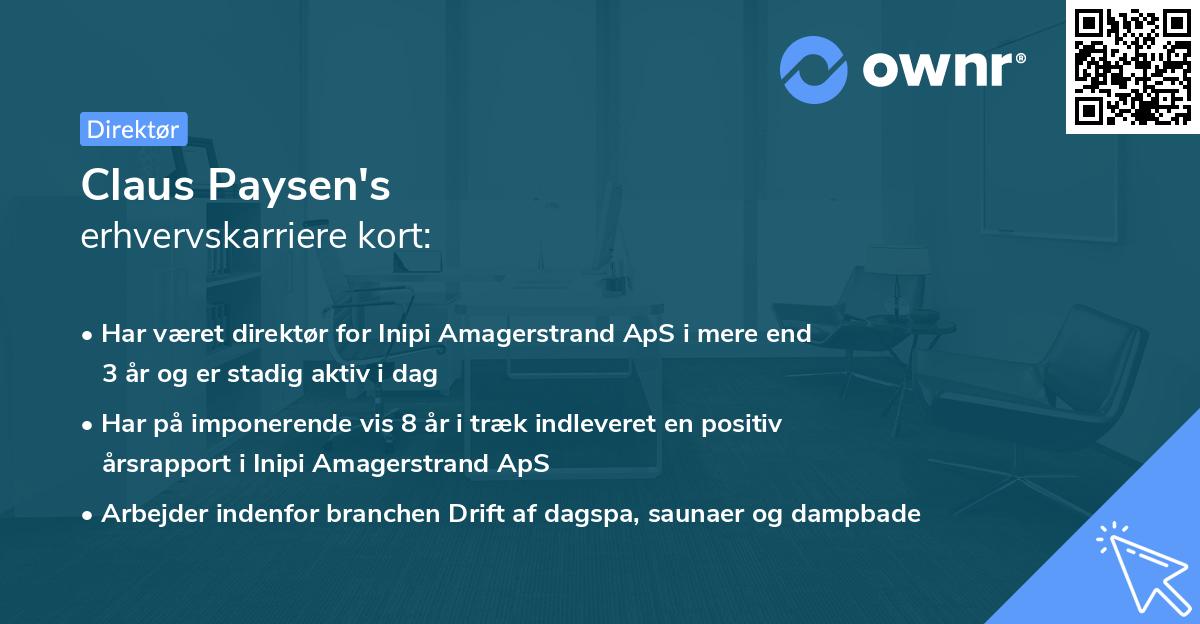 Claus Paysen's erhvervskarriere kort