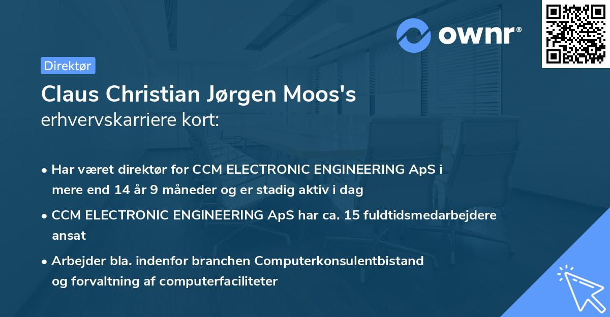 Claus Christian Jørgen Moos's erhvervskarriere kort