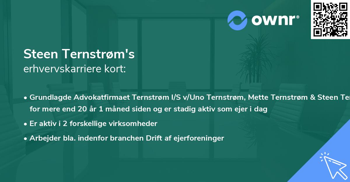 Steen Ternstrøm's erhvervskarriere kort