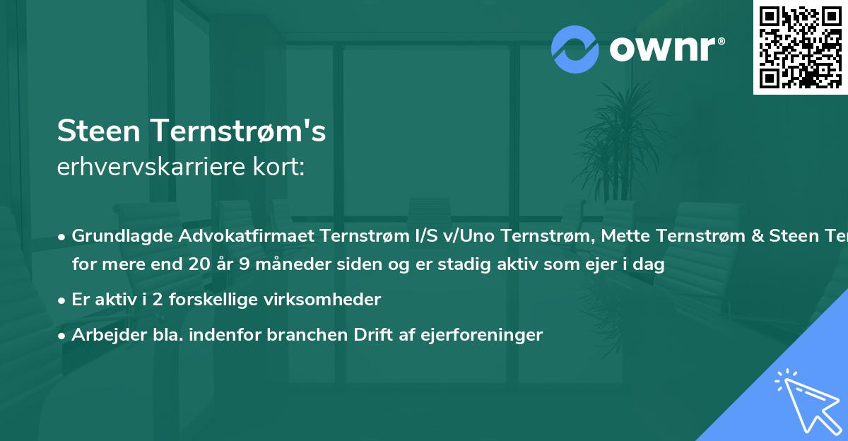 Steen Ternstrøm's erhvervskarriere kort