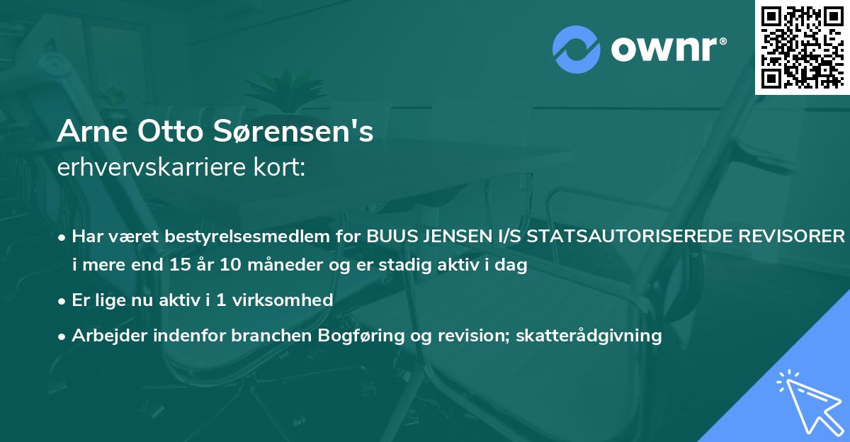 Arne Otto Sørensen's erhvervskarriere kort