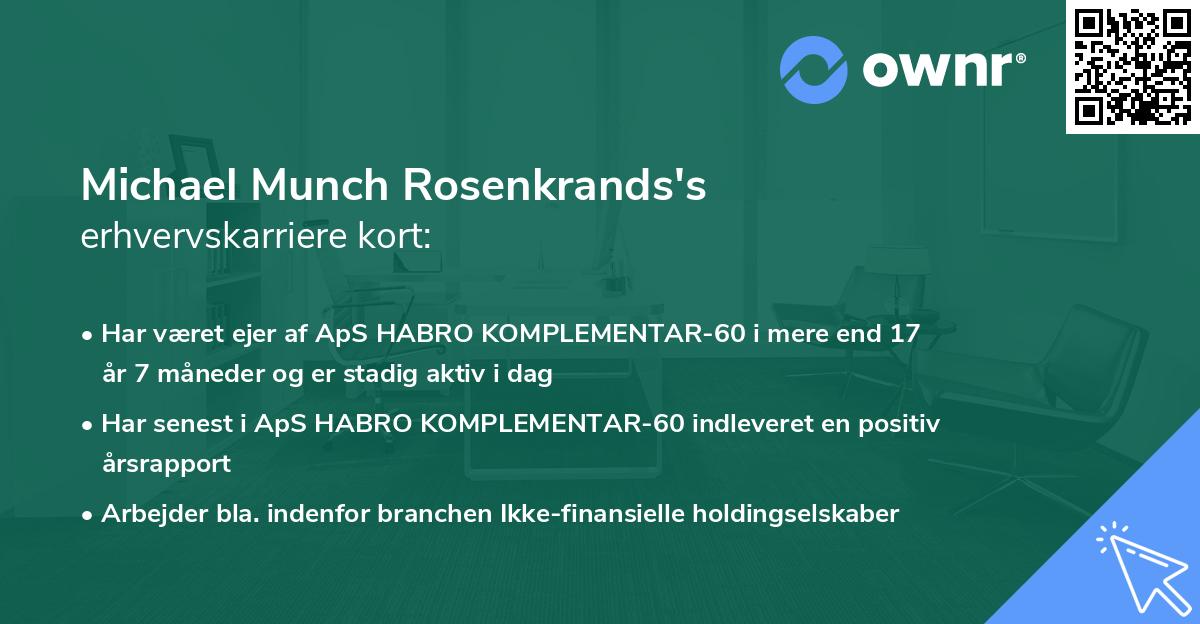 Michael Munch Rosenkrands's erhvervskarriere kort