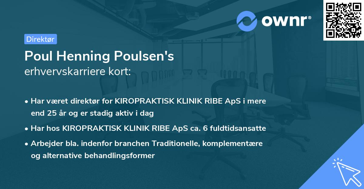 Poul Henning Poulsen's erhvervskarriere kort