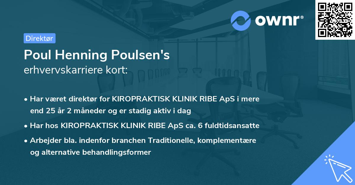 Poul Henning Poulsen's erhvervskarriere kort