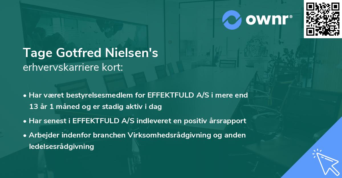 Tage Gotfred Nielsen's erhvervskarriere kort