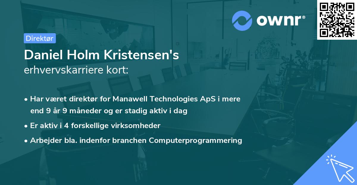Daniel Holm Kristensen's erhvervskarriere kort