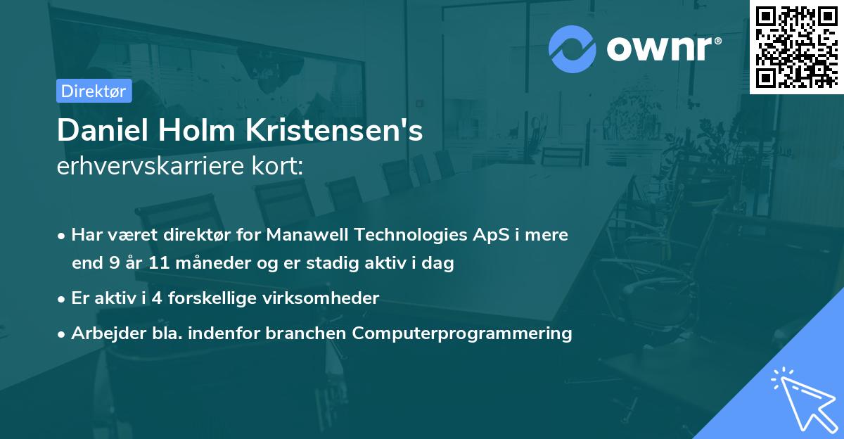 Daniel Holm Kristensen's erhvervskarriere kort