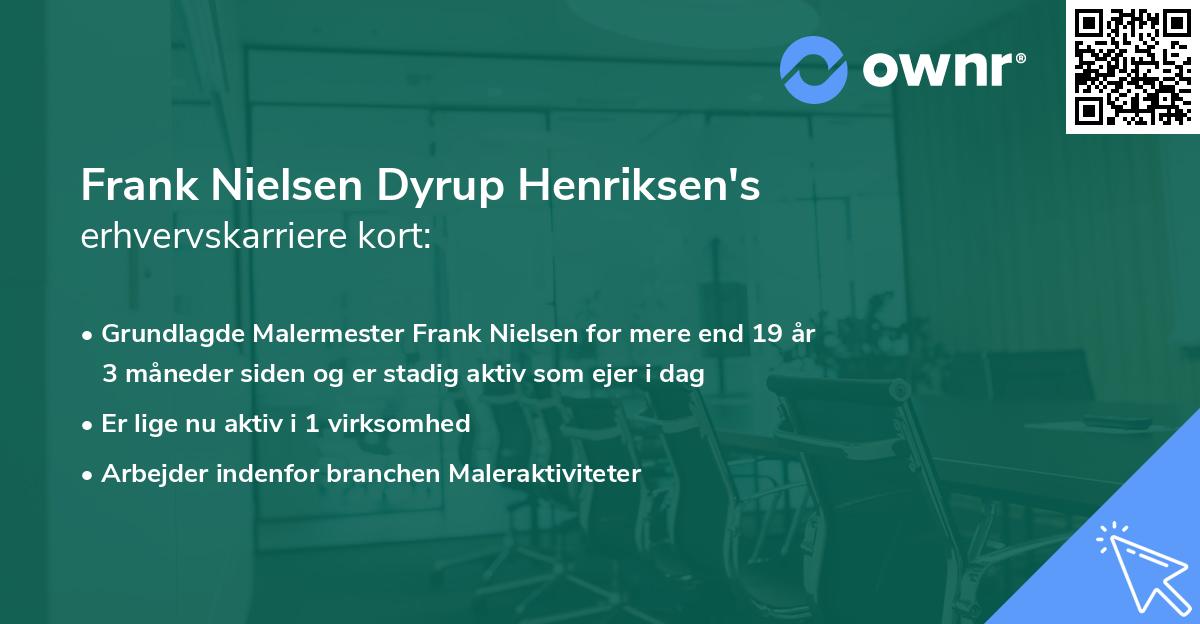 Frank Nielsen Dyrup Henriksen's erhvervskarriere kort