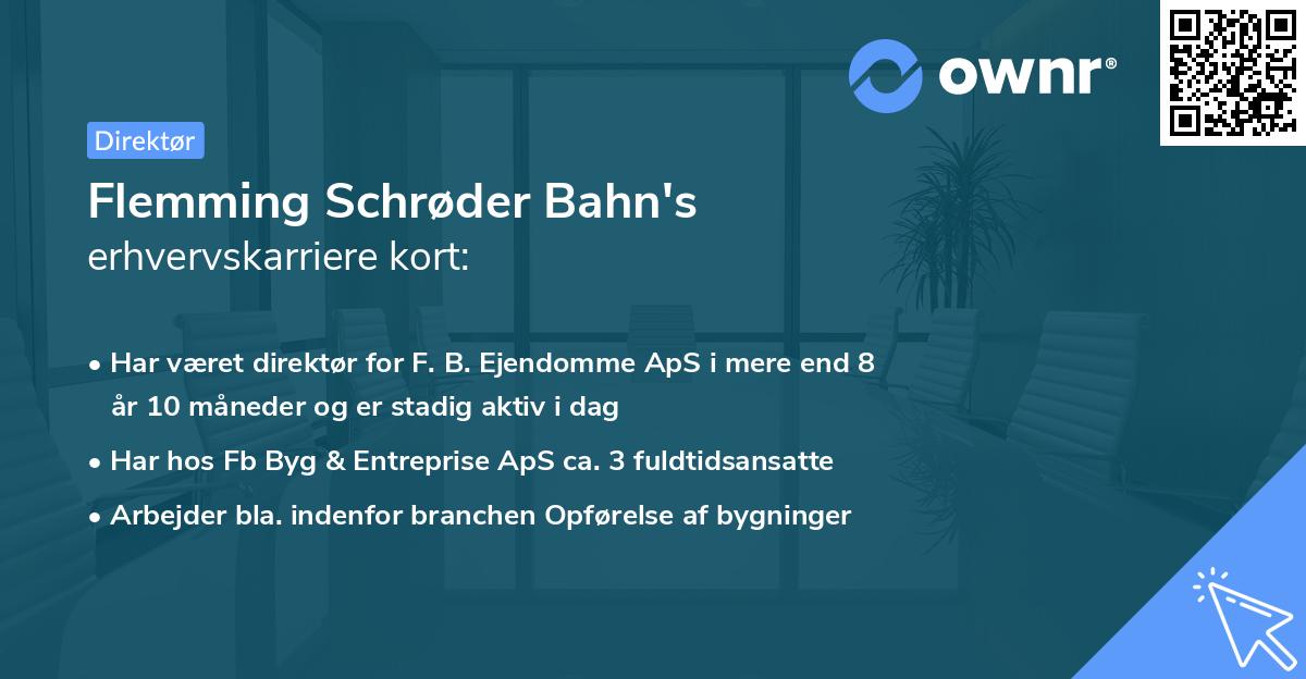 Flemming Schrøder Bahn's erhvervskarriere kort