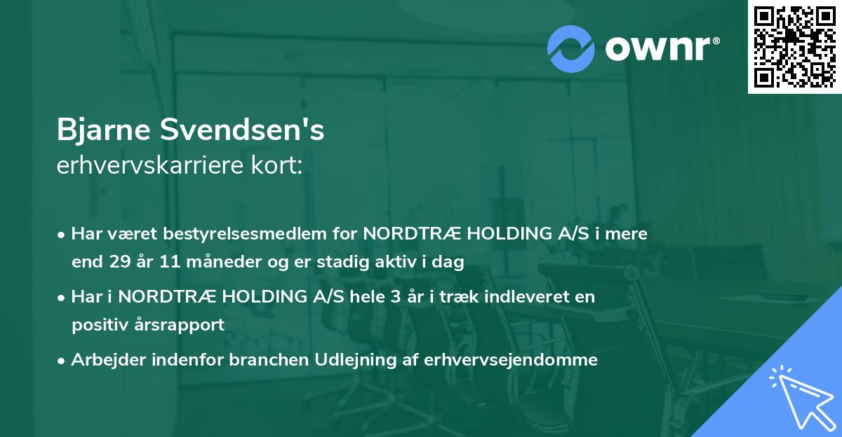 Bjarne Svendsen's erhvervskarriere kort