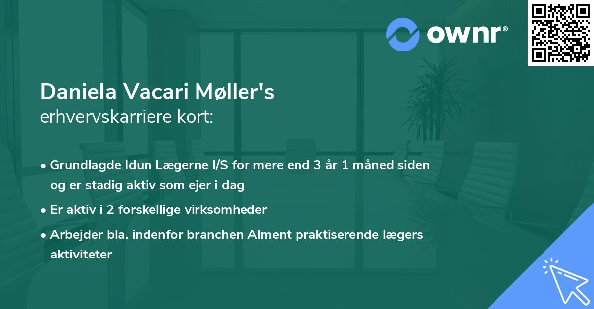 Daniela Vacari Møller's erhvervskarriere kort