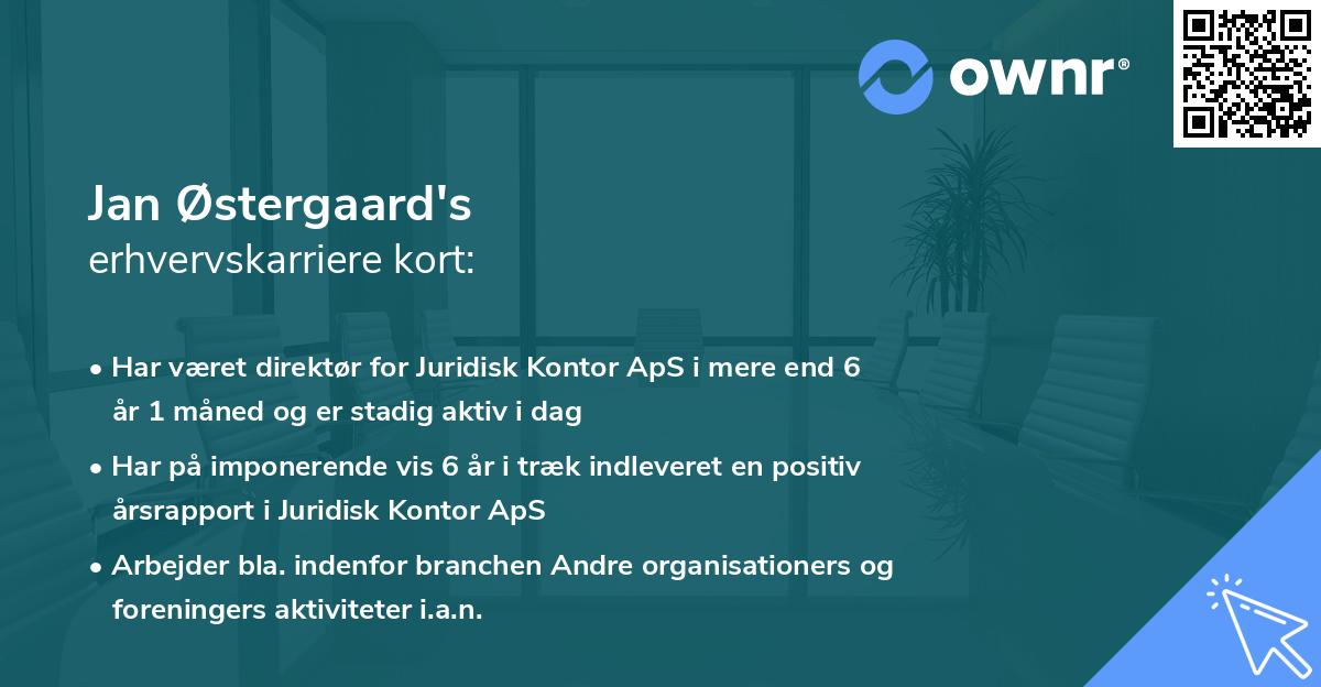 Jan Østergaard's erhvervskarriere kort