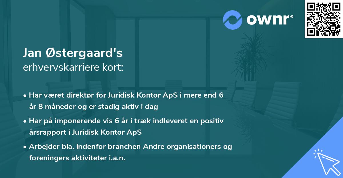 Jan Østergaard's erhvervskarriere kort