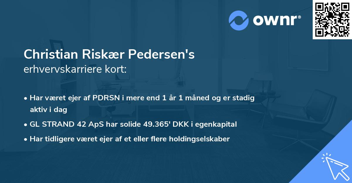 Christian Riskær Pedersen's erhvervskarriere kort