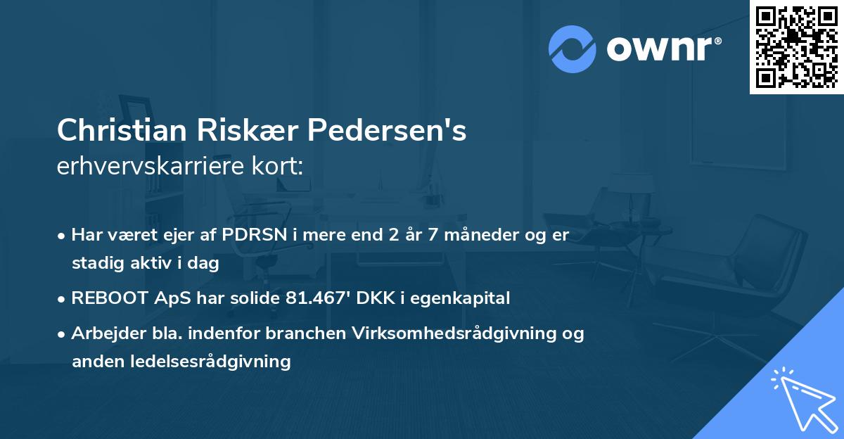 Christian Riskær Pedersen's erhvervskarriere kort