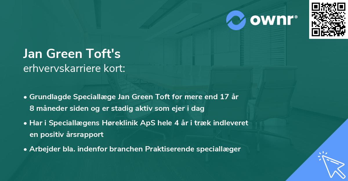 Jan Green Toft's erhvervskarriere kort