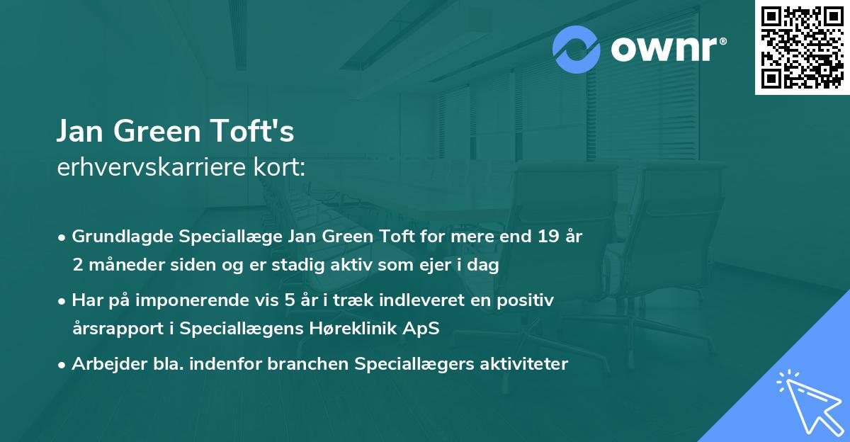 Jan Green Toft's erhvervskarriere kort