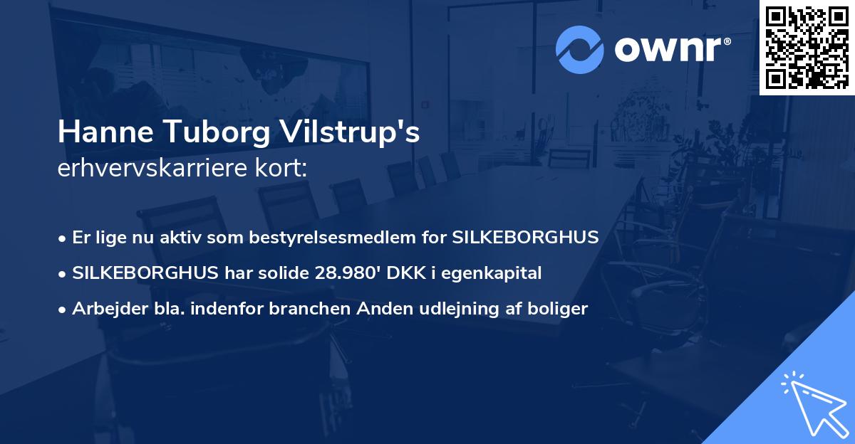 Hanne Tuborg Vilstrup's erhvervskarriere kort