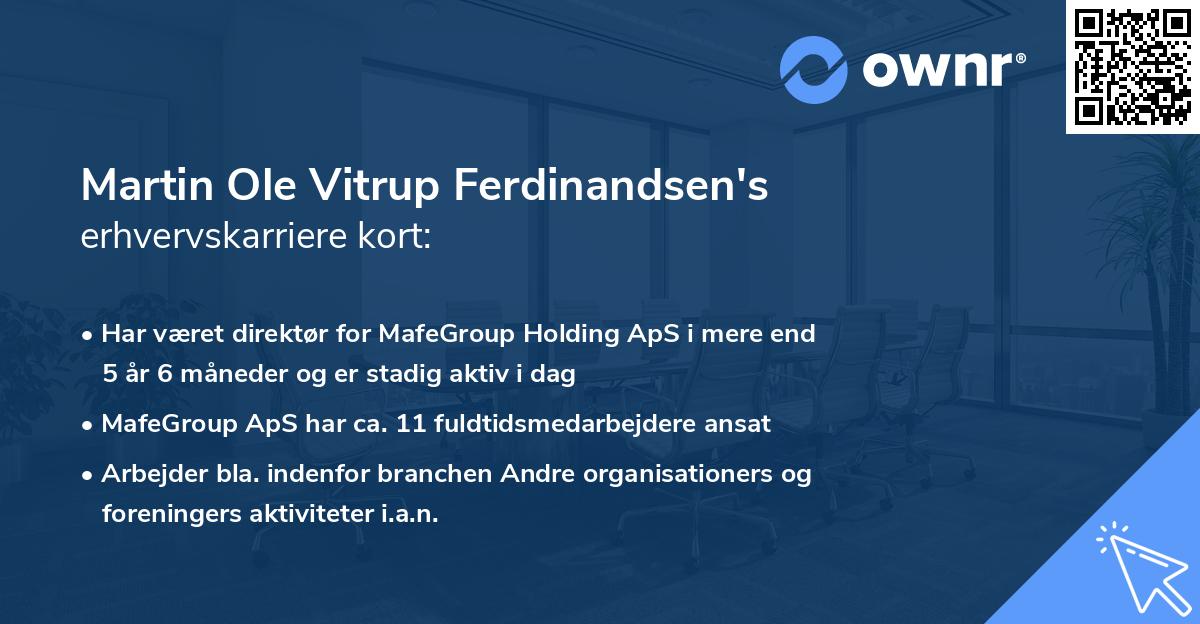 Martin Ole Vitrup Ferdinandsen's erhvervskarriere kort