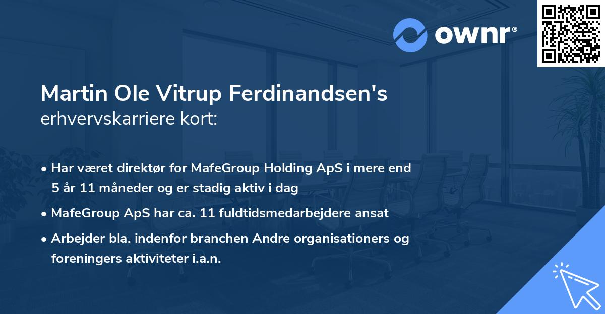 Martin Ole Vitrup Ferdinandsen's erhvervskarriere kort