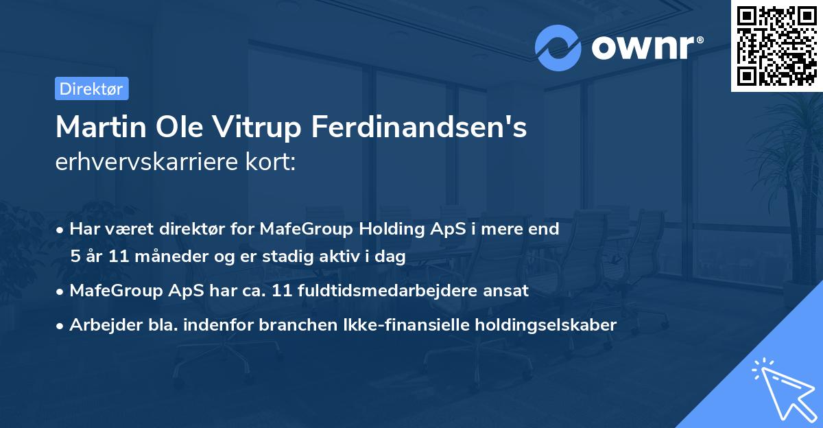 Martin Ole Vitrup Ferdinandsen's erhvervskarriere kort