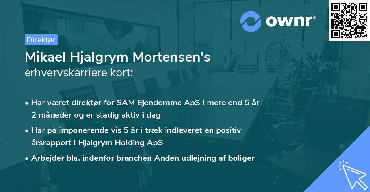 Mikael Hjalgrym Mortensen's erhvervskarriere kort