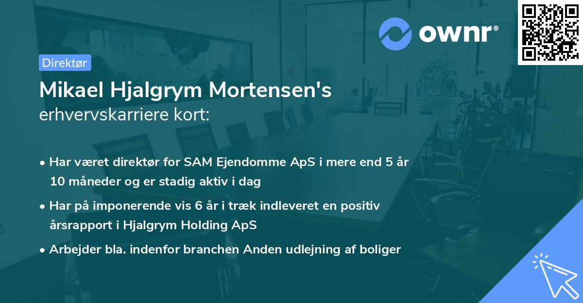 Mikael Hjalgrym Mortensen's erhvervskarriere kort
