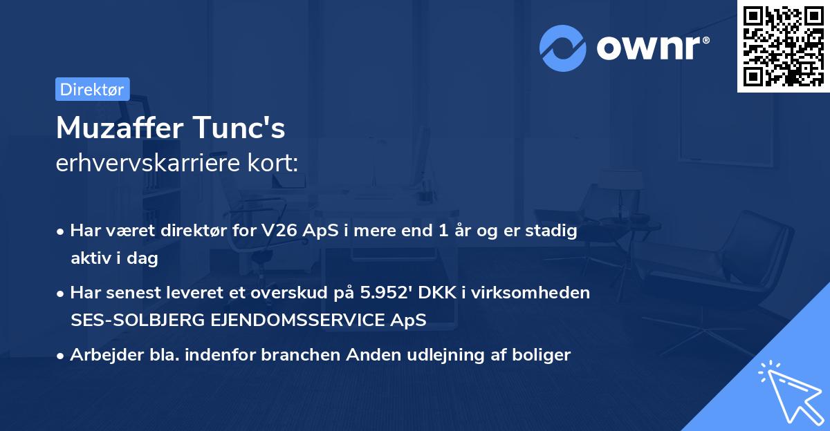 Muzaffer Tunc's erhvervskarriere kort