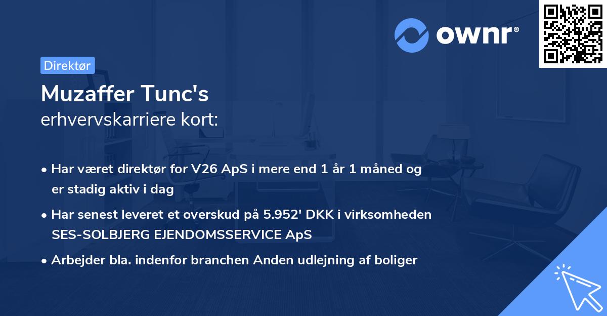 Muzaffer Tunc's erhvervskarriere kort