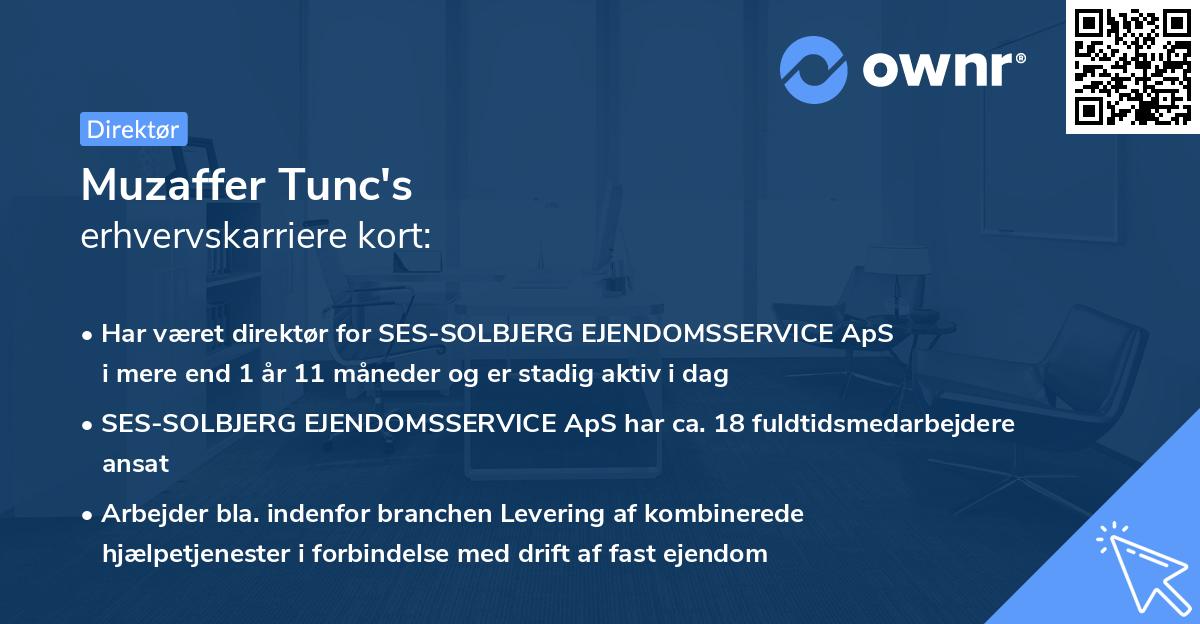 Muzaffer Tunc's erhvervskarriere kort