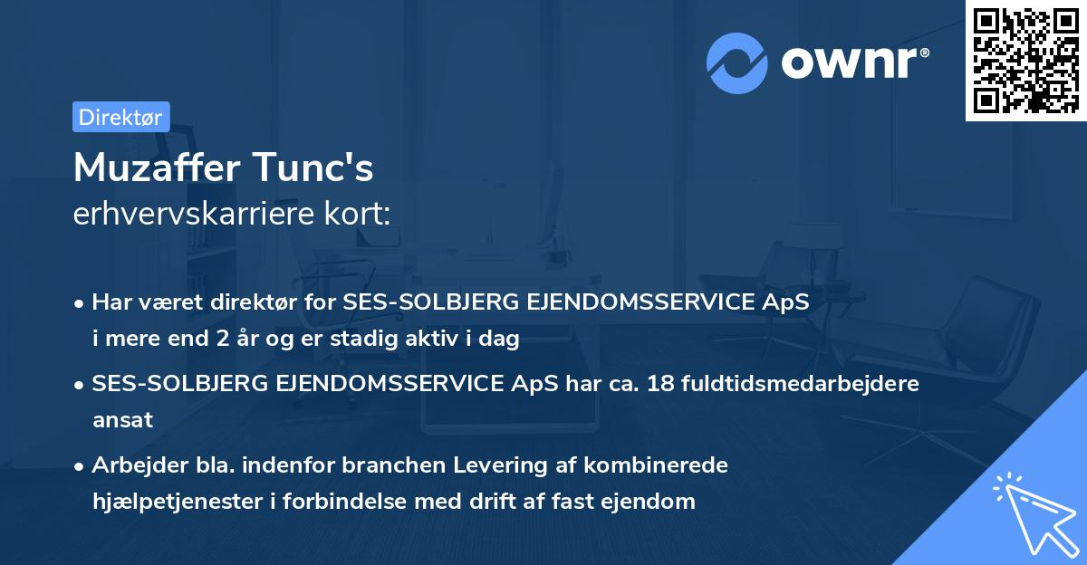 Muzaffer Tunc's erhvervskarriere kort