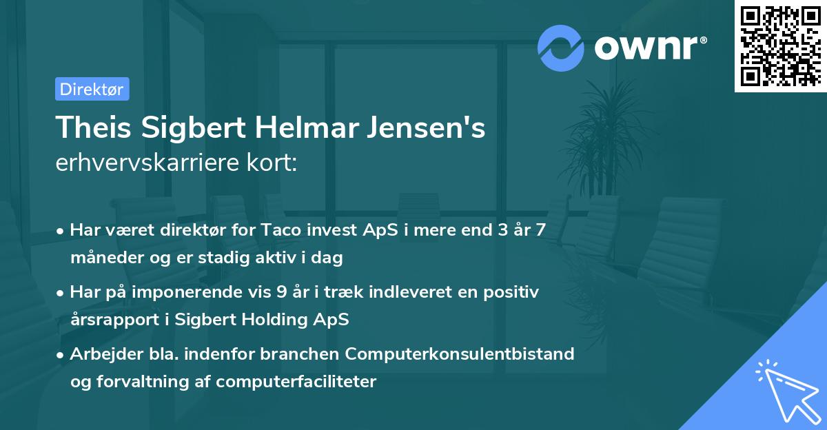 Theis Sigbert Helmar Jensen's erhvervskarriere kort