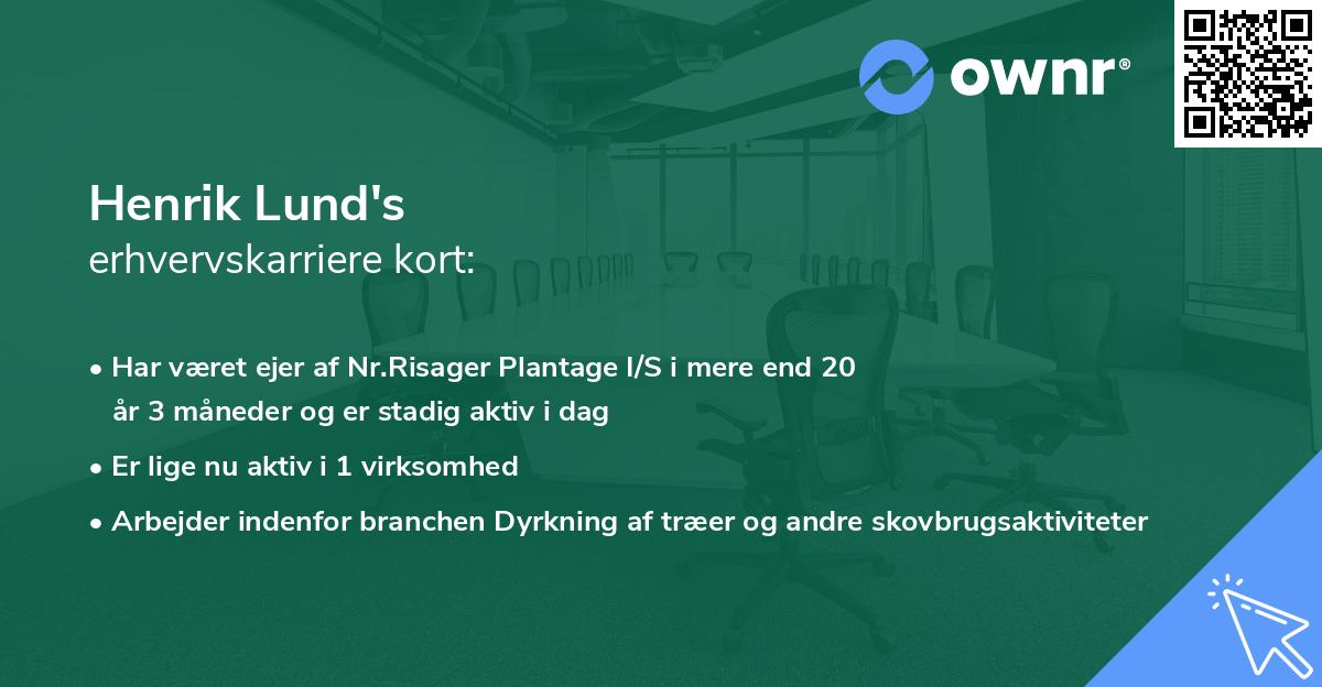 Henrik Lund's erhvervskarriere kort